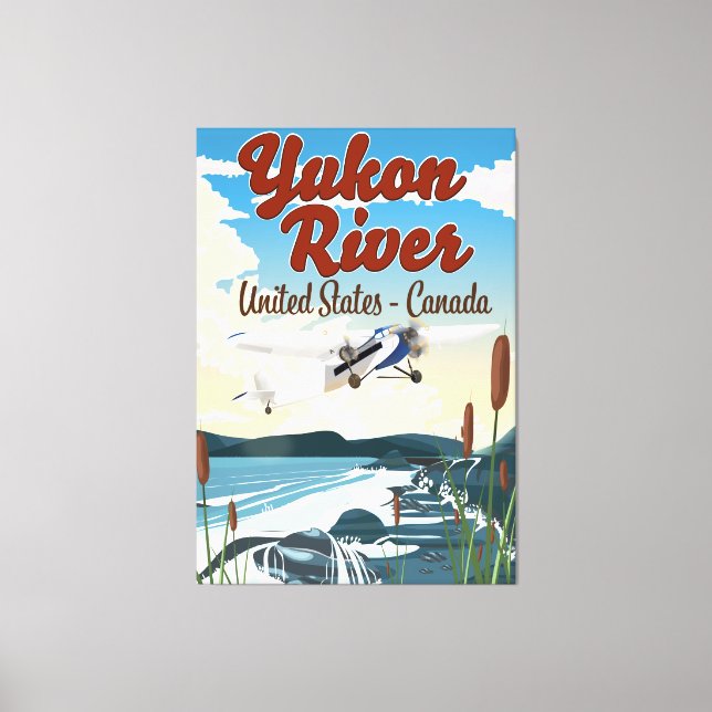 Toile Yukon river USA affiche de voyage Canada (Recto)