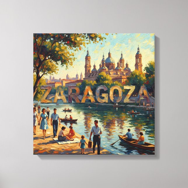 Toile Zaragoza Riverside Basilica Glow Canvas (Recto)