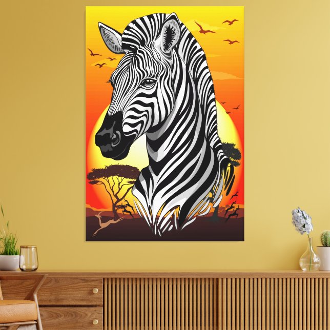 Toile Zebra African Savanna Wild Animal (Insitu(Salon))