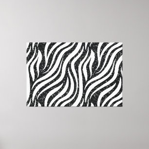 Toile Zebra Stripes Black Parties scintillant Wild Anima