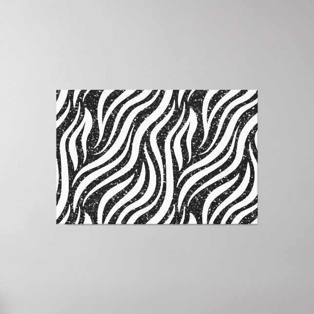 Toile Zebra Stripes Parties scintillant noire Animaux sa (Recto)