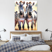 Zèbres Ludiques Art Inspiré du Safari Coloré