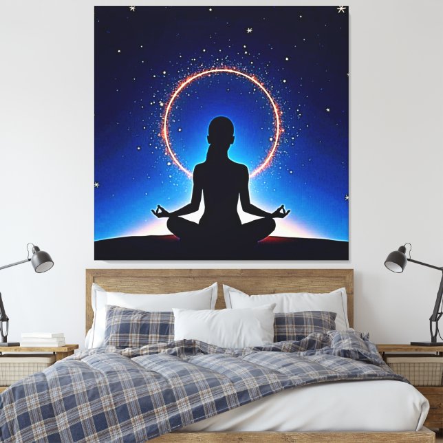 Toile Zen Under Stars: Cosmic Meditation (Insitu(Chambre))