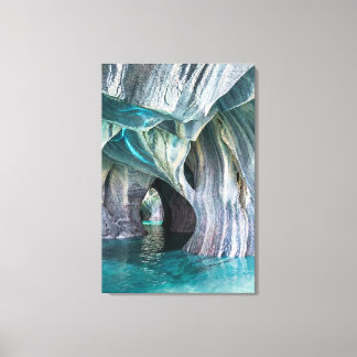 Toile ZENAH | Reflets Bleus Glaciaires - Marbre Abstrait