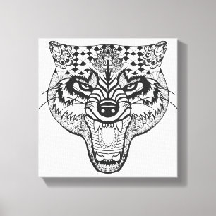 Toile Zentangle a inspiré le loup
