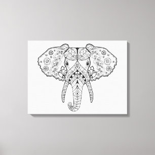 Toile Zentangle a inspiré l'éléphant