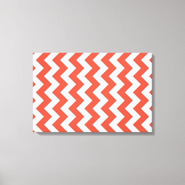 Toile Zigzag orange et blanc (Recto)