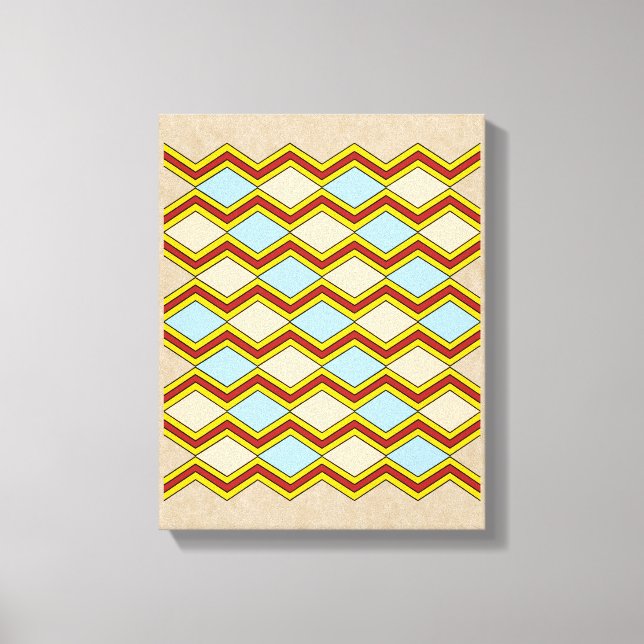 Toile Zigzags et diamants Art Abstrait (Recto)