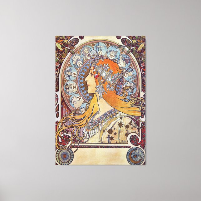 Toile Zodiac par Alphonse Mucha (Recto)