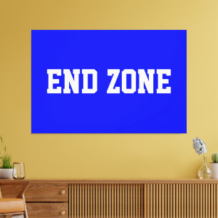 Toile ZONE DE FIN Fun Texte de Football Athlétique sur F
