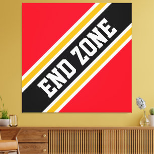 Toile ZONE FIN Bright Red Yellow Black Racing Stripes