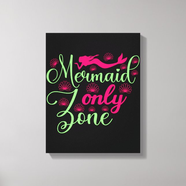 Toile Zone Sirène uniquement en rose chaud et vert néon (Recto)