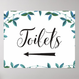 Toilet Anfahrtsskizze Links Arrow Wedding Sign Poster