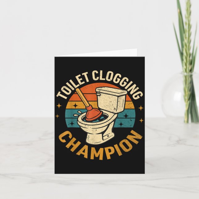 Toilet Clogging Chamon Tee Funny Meme  Karte (Vorderseite)