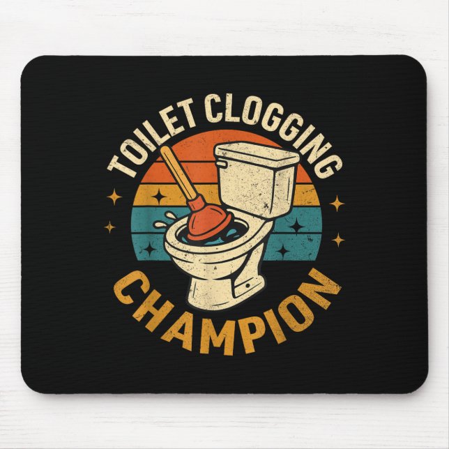 Toilet Clogging Chamon Tee Funny Meme  Mousepad (Vorne)