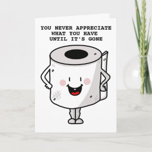 TOILET PAPER FUNNY BIRTHDAY GREETING CARD DANKESKARTE