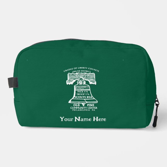 Toiletry Bag - Forest Green (Personalized) Waschbeutel (Vorderseite)
