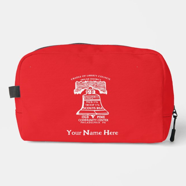 Toiletry Bag - Red (Personalized) Waschbeutel (Vorderseite)