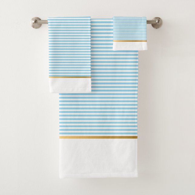 TOILETTE BLANCHE LUXE STRIPE GOLD SALLE DE BAINS (En situation)