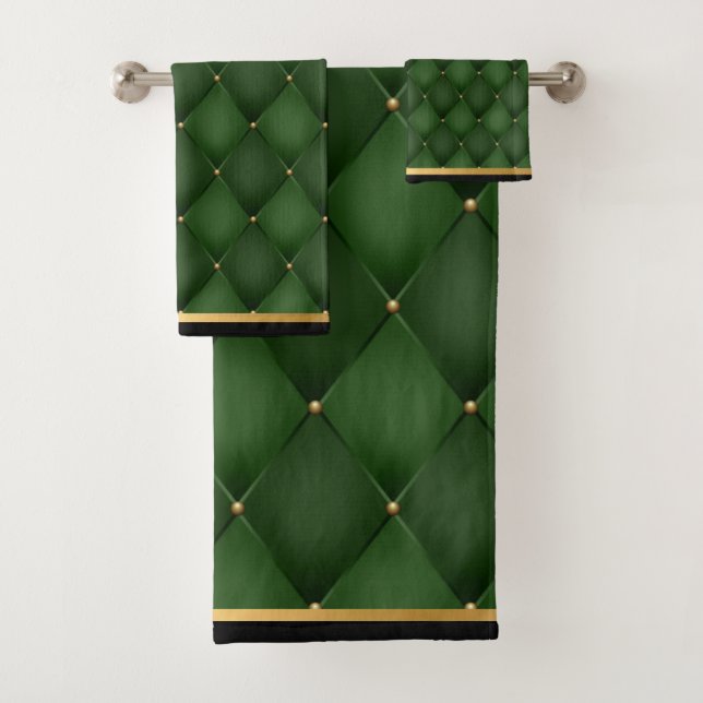 TOILETTE DE SALLE DE BAINS EN VERT VERT ET NOIR (En situation)