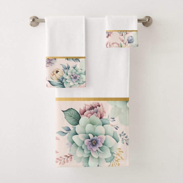 TOILETTE DOUCE DE SALLE DE BAINS FLORALE PEACH (En situation)