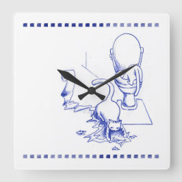 Toilette Drink Kitty Katze Badezimmer Toilette Aus Quadratische Wanduhr