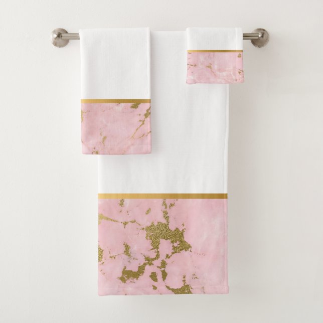 TOILETTE EN MARBRE ROSE PASTEL GOLD (En situation)