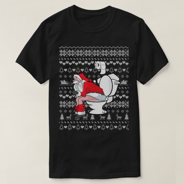 Toilette Funny Père Noël laide Sweat de Noël Funny (Design devant)
