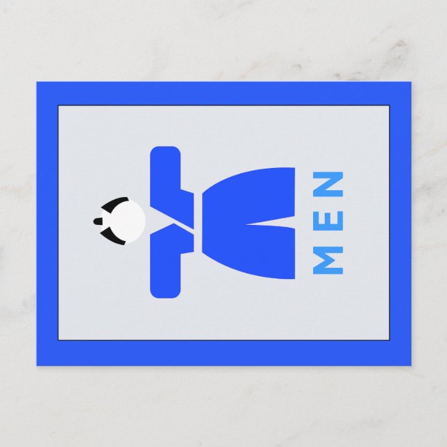 Toilette für Männer, japanisches Zeichen Postkarte (Vorderseite)