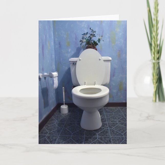 Toilette im Badezimmer Grußkarte Karte (Vorderseite)