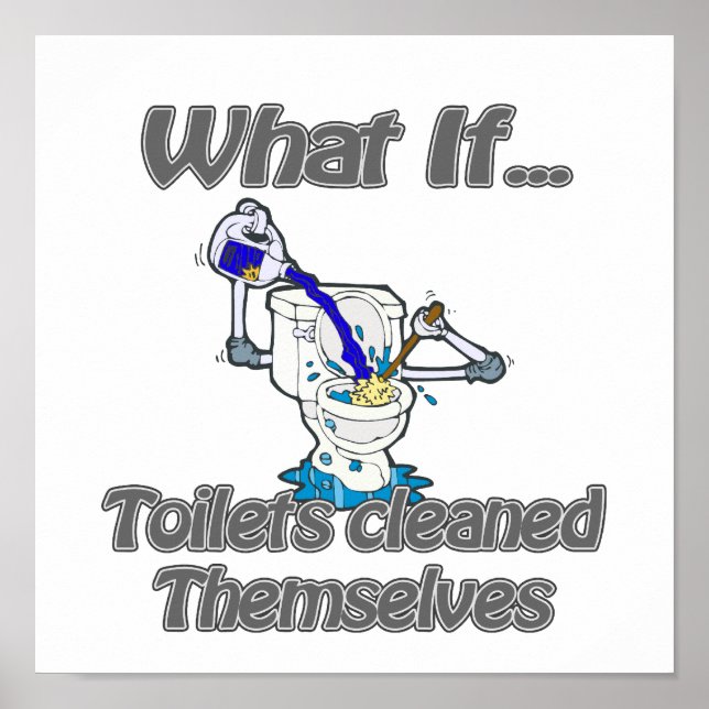 Toilette selbst gereinigt poster (Vorne)