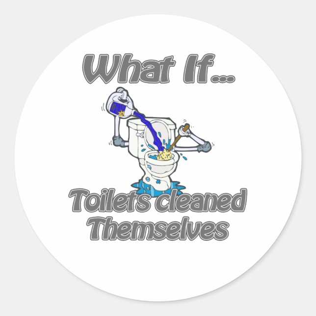 Toilette selbst gereinigt runder aufkleber (Vorderseite)