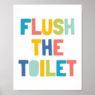 Toilette spülen, Kinder Badezimmer Dekor Poster