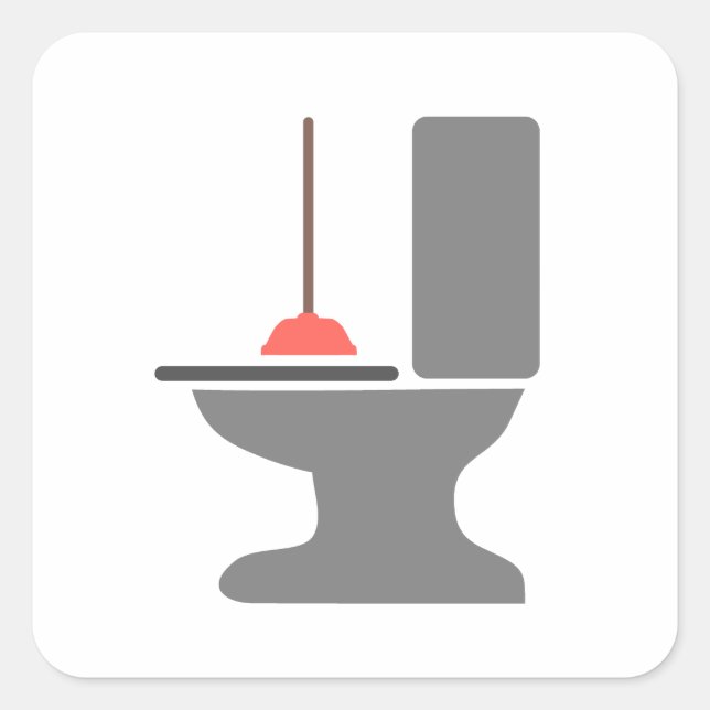 Toilette und Hunger Quadratischer Aufkleber (Vorderseite)