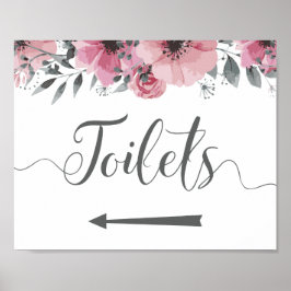 Toiletten auf diesem Weg Schild. Links Pfeilrichtu Poster