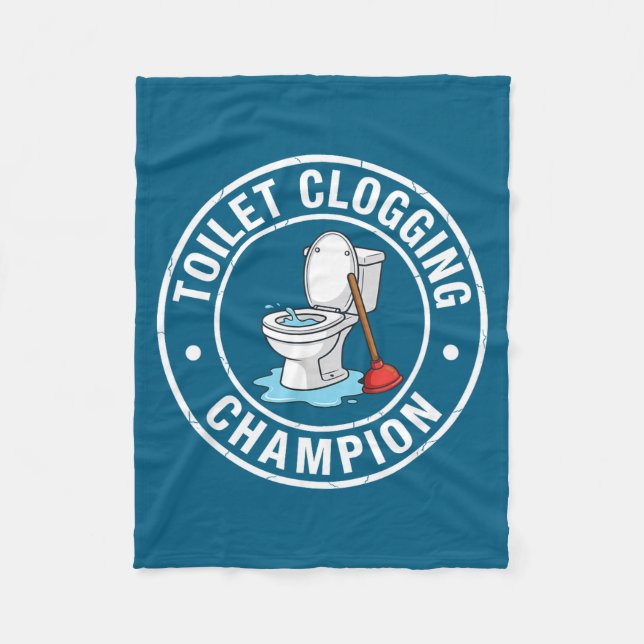 Toiletten-Champion-Verstopfung Custom Fleecedecke (Vorderseite)