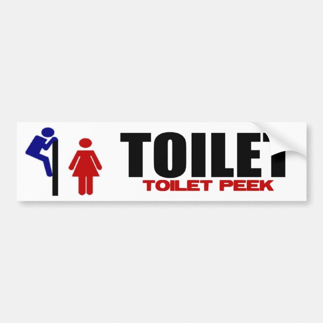 Toiletten-flüchtiger Blick Autoaufkleber (Vorne)
