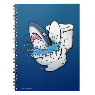 Toiletten-Hai Lustiger blauer Cartoon Notizblock