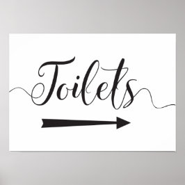 Toiletten Hochzeitsmarkieren Direkte Pfeilrichtung Poster