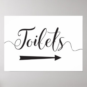 Toiletten Hochzeitsmarkieren Direkte Pfeilrichtung Poster