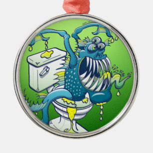 Toiletten-Monster Ornament Aus Metall