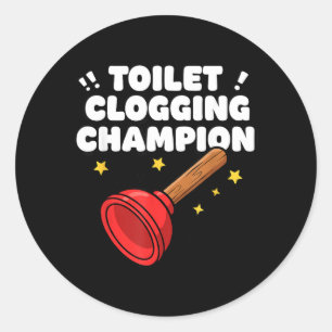 Toiletten-Verstopfungs-Champion Lustiger Plunger H Runder Aufkleber