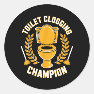Toiletten-Verstopfungs-Champion Lustiger Tauchergl Runder Aufkleber