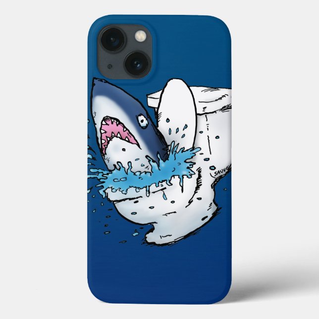 Toilettenhain Funny Blue Cartoon Case-Mate iPhone Hülle (Rückseite)