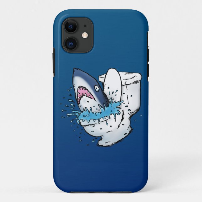 Toilettenhain Funny Blue Cartoon Case-Mate iPhone Hülle (Rückseite)