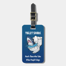 Toilettenhain Funny Blue Cartoon Gepäckanhänger