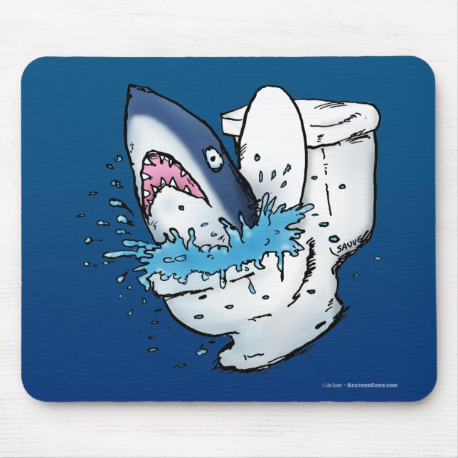 Toilettenhain Funny Blue Cartoon Mousepad (Vorne)