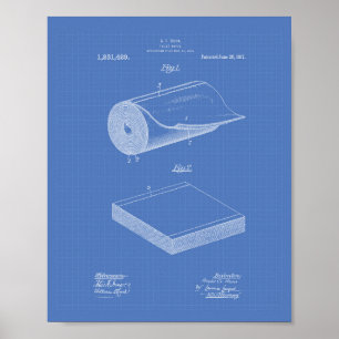 Toilettenpapier 1917 Patentart Blueprint Poster