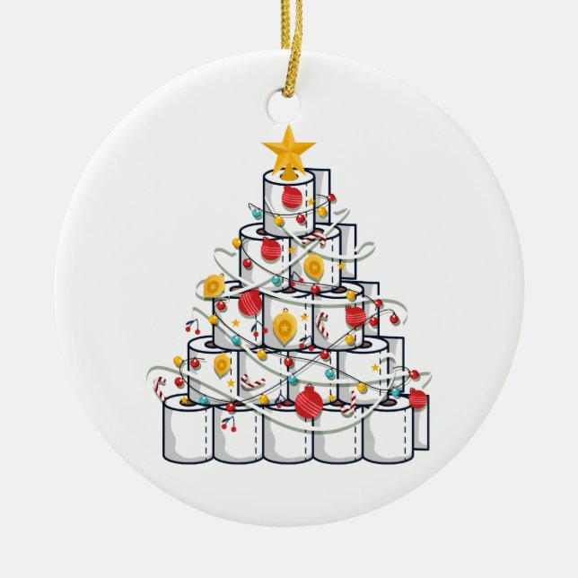 Toilettenpapier 2020, Weihnachten Keramik Ornament (Vorne)
