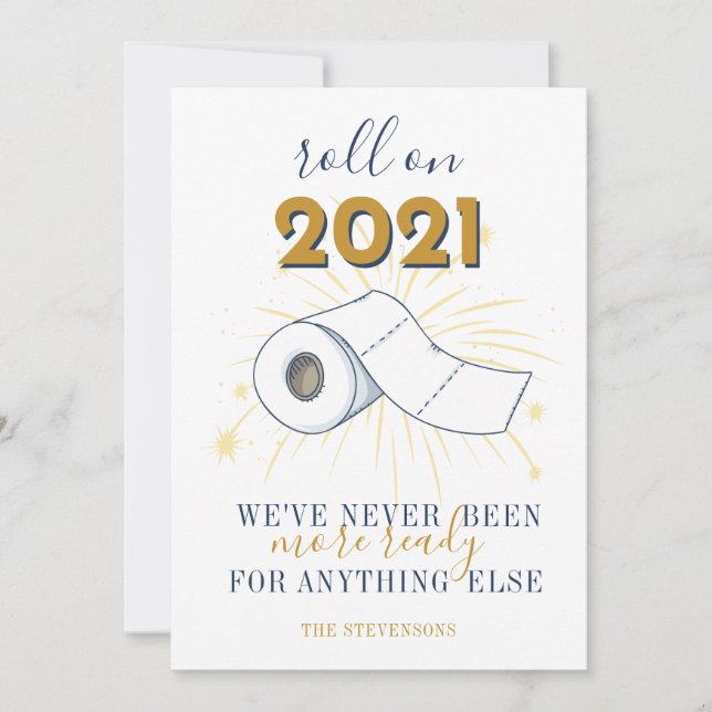 Toilettenpapier 2021 Personalisiert Feiertagskarte (Vorderseite)